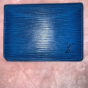 AUTHENTIC Louis Vuitton EPI Blue ID/Card Holder (code reads M10913)